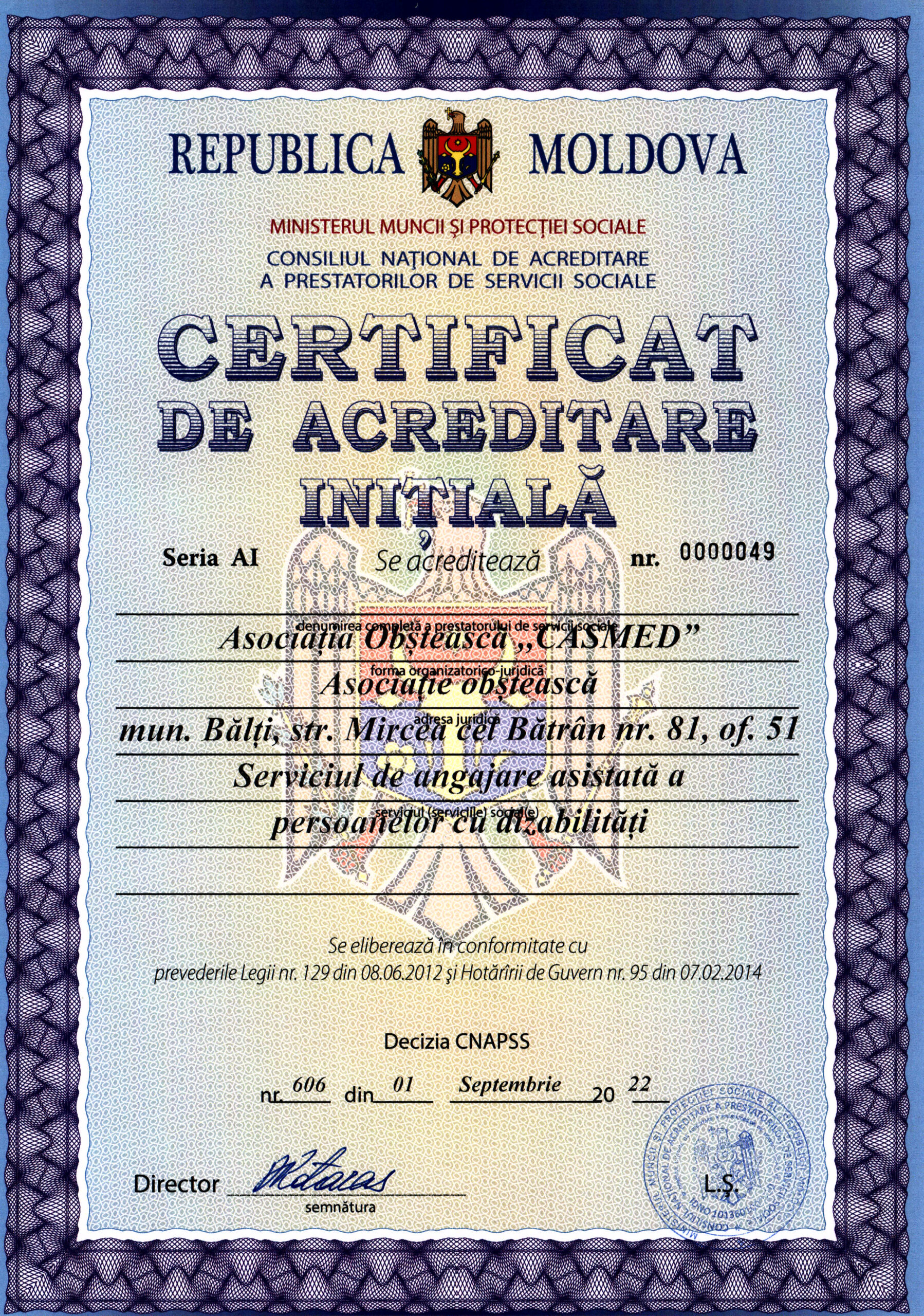 certificat acreditare initiala